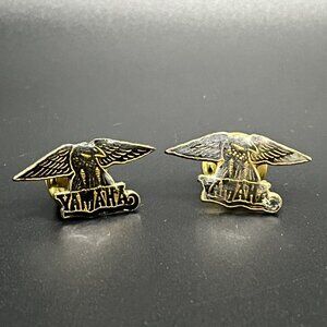 Yamaha Eagle Black Bird Enamel Lapel Pin Hat Tie Motorcycle Vintage 1980’s Set 2
